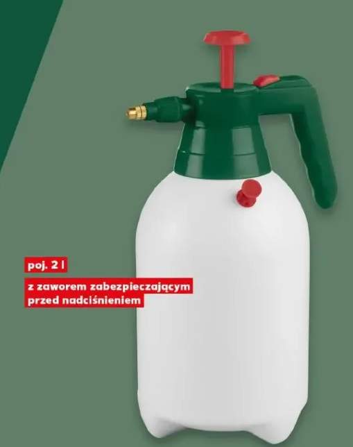 Opryskiwacz ciśnieniowy z wyłącznikiem bezpieczeństwa w uchwycie, dysza mosiężna o regulowanym promieniu spryskiwania