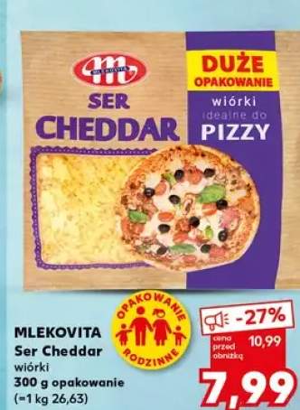 Ser Cheddar wiórki Mlekovita duże opakowanie