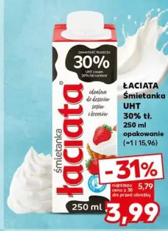 Śmietanka UHT 30% Łaciate