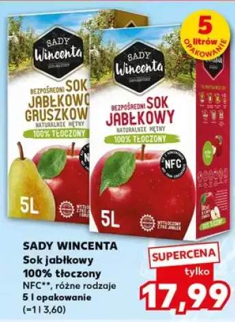 Sok gruszkowy 100% tłoczony NFC Sady Wincenta