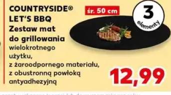 Zestaw mat do grillowania Countryside Let's BBQ wielokrotnego użytku z żaroodpornego materiału z obustronną powłoką antyadhezyjną śr. 50cm