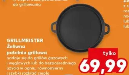 Żeliwna patelnia grillowa Grillmeister nadaje się do grillów gazowych i węglowych do bezpośredniego użycia w ogniu równomierny i szybki rozkład ciepła