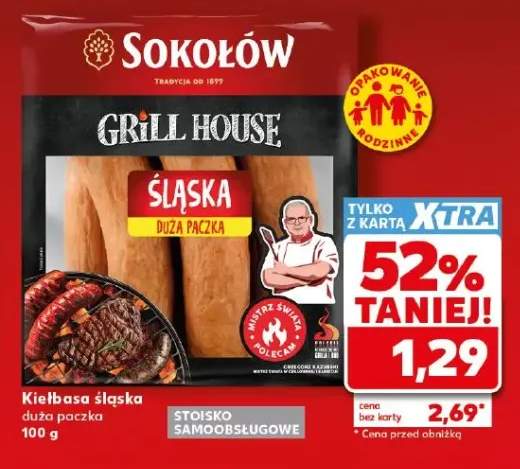 Kiełbasa śląska Sokołów Grill House duża paczka