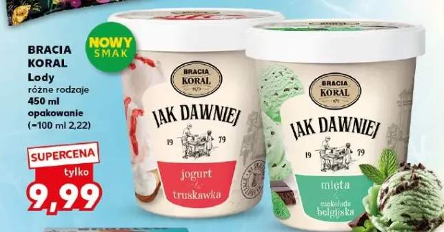 Lody mięta czekolada belgijska Jak Dawniej Bracia Koral
