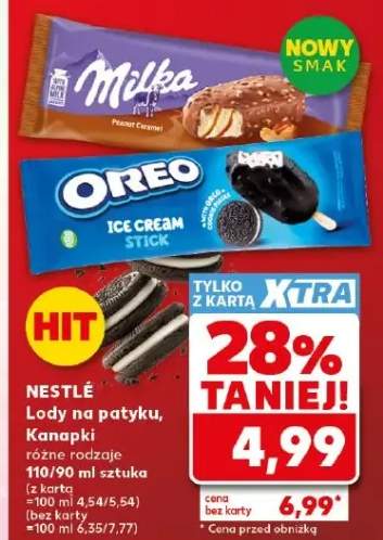 Lody na patyku Peanut Caramel Milka