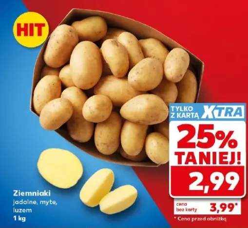 Ziemniaki jadalne myte luzem