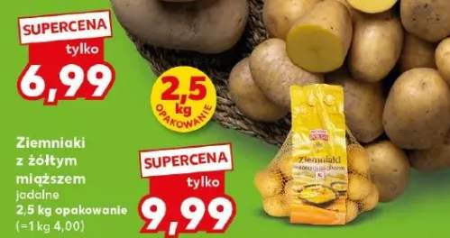 Ziemniaki z żółtym miąższem jadalne 2,5kg opakowanie