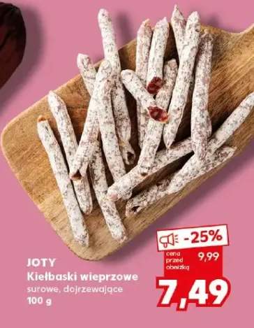 Kiełbaski wieprzowe surowe dojrzewające Joty
