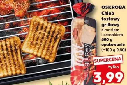 Chleb tostowy grillowy z masłem i czosnkiem Oskroba