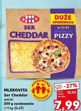 Ser Cheddar wiórki Mlekovita duże opakowanie