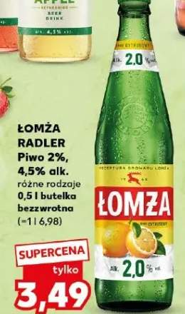 Piwo Łomża Radler 2% 4,5% alk.