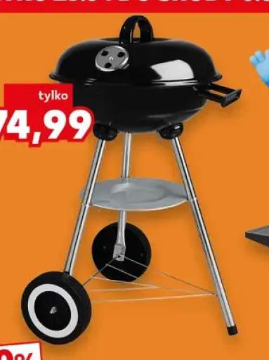 Grill węglowy Kansas Countryside Let's BBQ z kółkami ułatwiającymi przemieszczanie wym. 40x68,5x43,5cm śr. 34cm