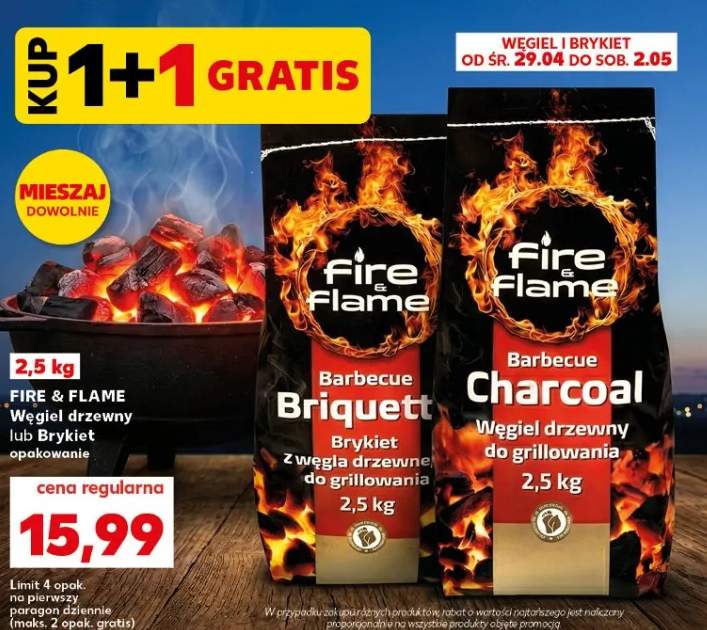 Węgiel drzewny Fire & Flame Barbecue Charcoal