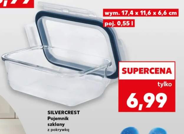 Pojemnik szklany SilverCrest z pokrywką 17,4x11,6x6,6cm