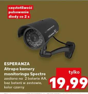 Atrapa kamery monitoringu Spectre Esperanza zasilana na 2 baterie AA czarna