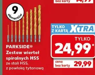 Zestaw wierteł spiralnych HSS Parkside 9 elementów
