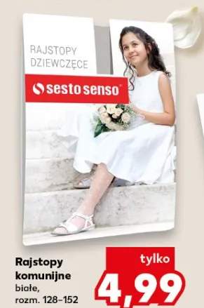 Rajstopy komunijne dziewczęce Sesto Senso białe rozm. 128-152