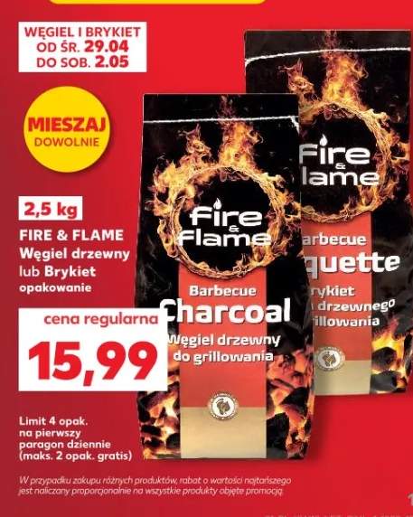 Węgiel drzweny Fire & Flame Barbecue Charcoal