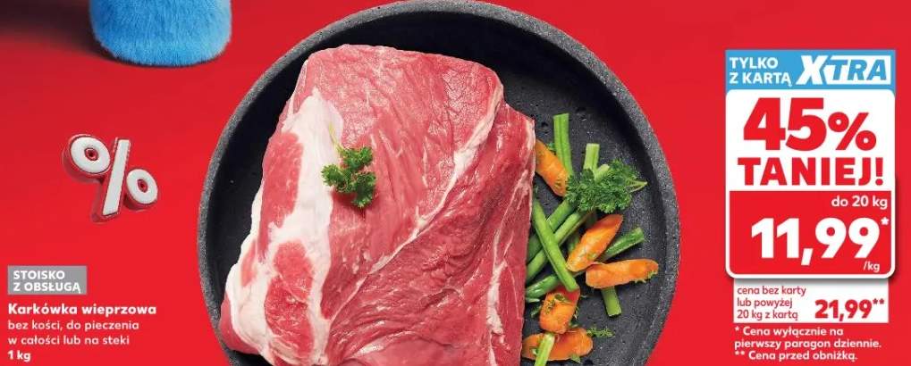 Karkówka wieprzowa bez kości do pieczenia w całości lub na steki