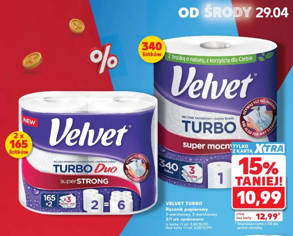 Ręcznik papierowy Velvet Turbo 3-warstwowy