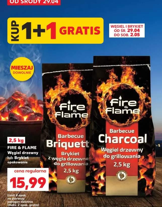 Węgiel drzewny Fire & Flame Barbecue Charcoal