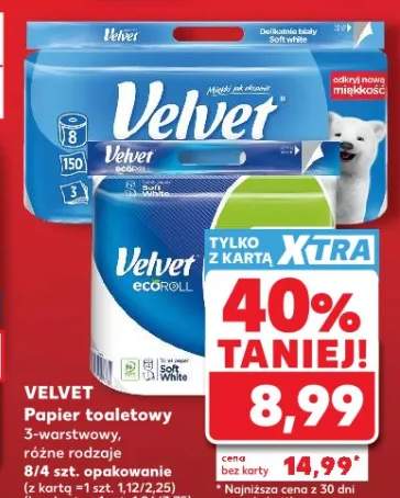 Papier toaletowy EcoRoll delikatnie biały Velvet