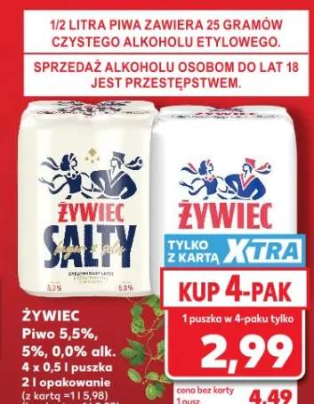 Piwo Żywiec Salty 5,5% 0,0% alk. 4-pak