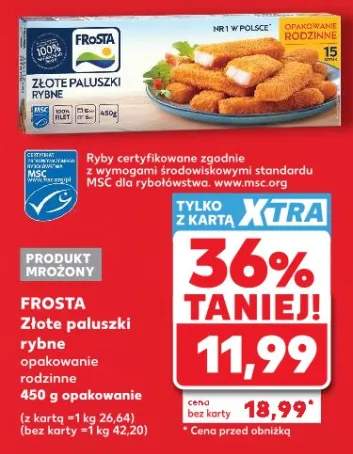 Złote paluszki rybne Frosta opakowanie rodzinne mrożone