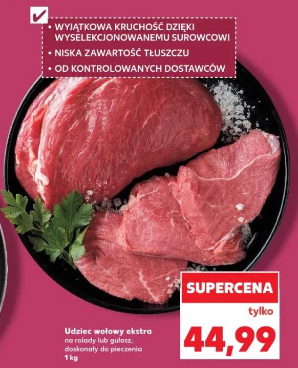 Udziec wołowy ekstra na rolady lub gulasz doskonały do pieczenia