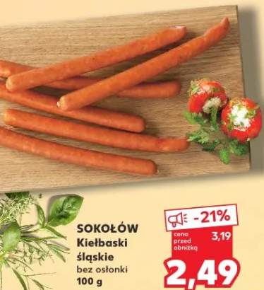 Kiełbaski śląskie bez osłonki Sokołów