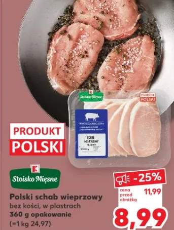 Polski schab wieprzowy bez kości w plastrach Stoisko Mięsne