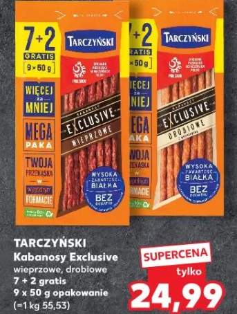 Kabanosy Exclusive wieprzowe Tarczyński 7+2 gratis