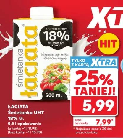 Śmietanka UHT 18% Łaciata