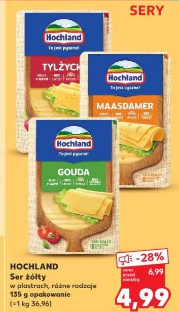 Ser żółty w plastrach Maasdamer Hochland