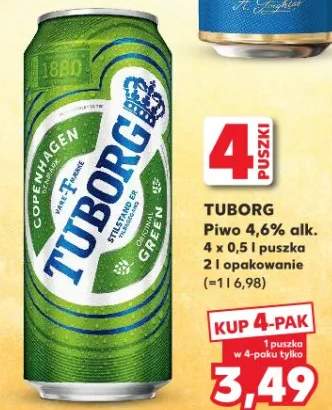Piwo Tuborg Green 4,6% alk.