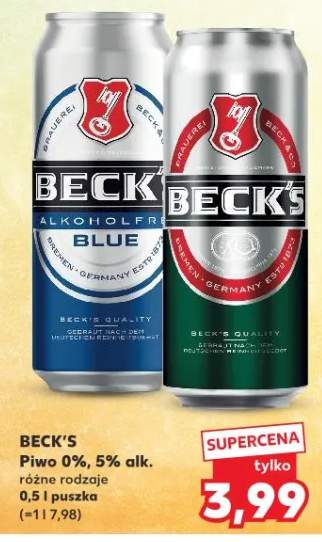Piwo Beck's Blue 0% 5% alk.
