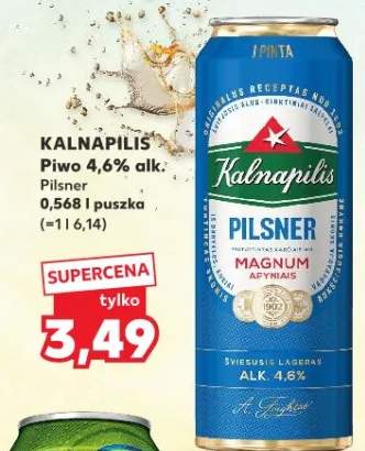 Piwo Kalnapilis Pilsner 4,6% alk.