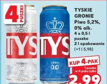 Piwo Tyskie Gronie 0% alk.