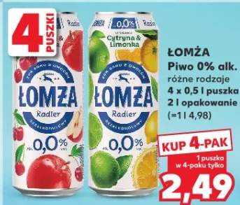 Piwo Łomża Radler 0% Cytryna i Limonka