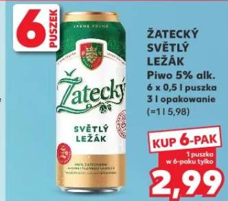 Piwo Žatecký Světlý Ležák 5%