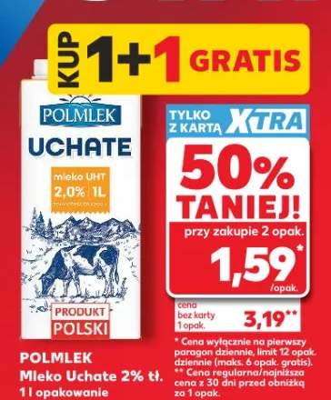 Mleko UHT Polmlek Uchate 2%