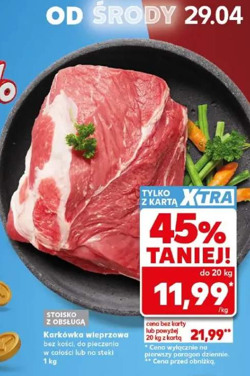 Karkówka wieprzowa bez kości do pieczenia w całości lub na steki