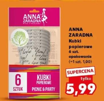 Kubki papierowe Anna Zaradna Picnic & Party 6szt.