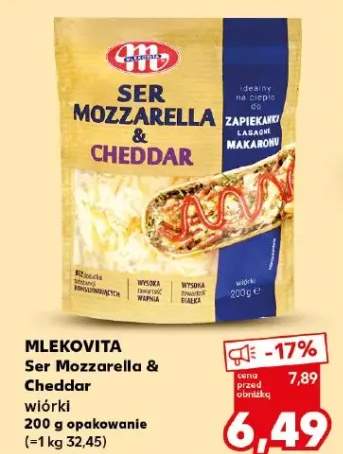 Ser Mozzarella & Cheddar wiórki Mlekovita
