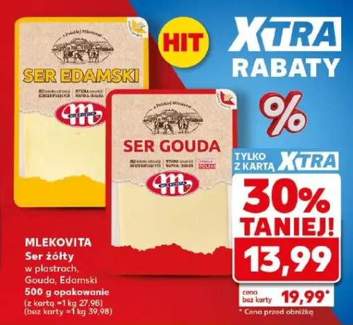 Ser żółty w plastrach Gouda Mlekovita