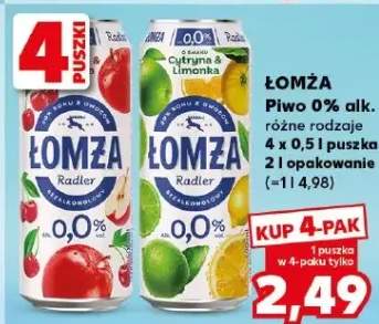 Piwo bezalkoholowe Łomża Radler 0% alk.
