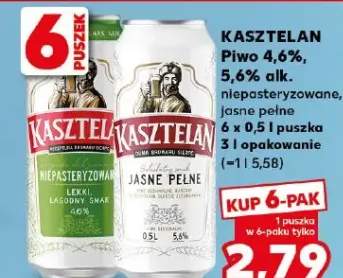 Piwo Kasztelan jasne pełne 5,6% alk.