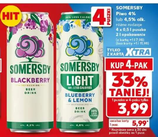 Piwo Somersby Light Blueberry & Lemon 4% alk.