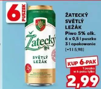 Piwo Žatecký Světlý Ležák 5% alk.