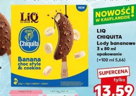 Lody bananowe LiQ Chiquita Banana choc style & cookies
